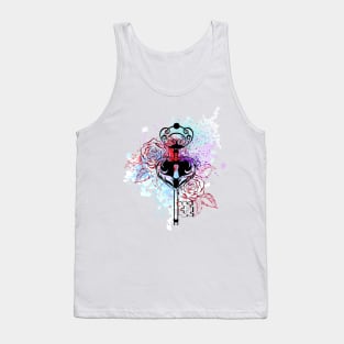 Key with Roses ( Tattoo style ) Tank Top